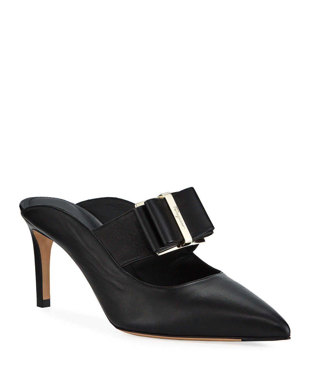 NEW SALVATORE FERRAGAMO Zelda Women's 724997 Black Mule Size 6.5 D MSRP $865