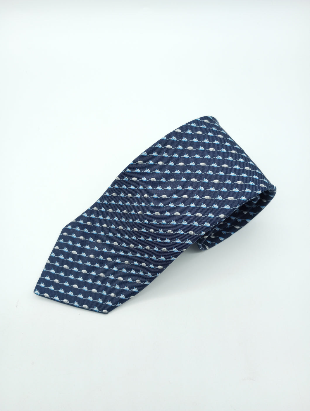 NEW SALVATORE FERRAGAMO Men's 697067 Blue Tie MSRP $190
