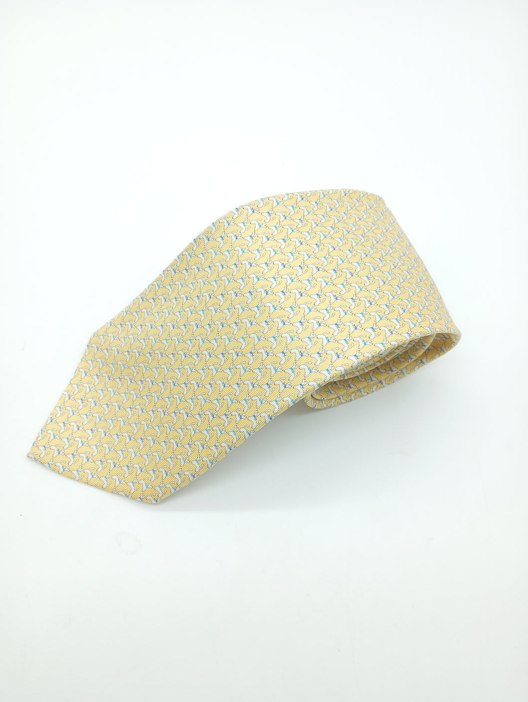 NEW SALVATORE FERRAGAMO Men's 722114 Yellow Tie MSRP $190