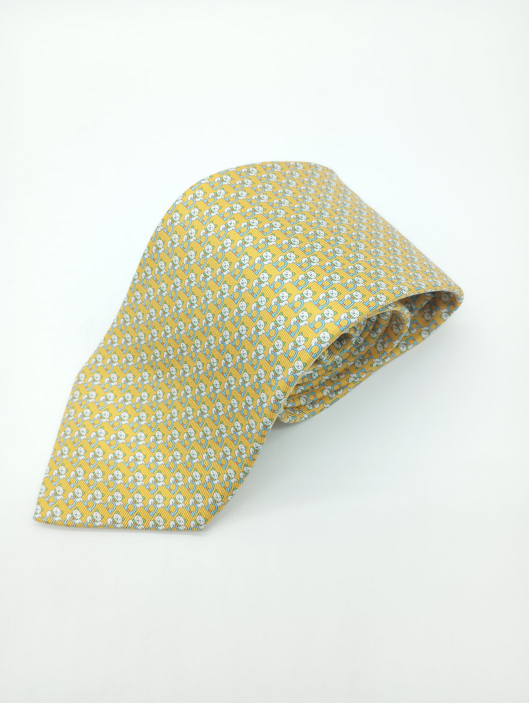 NEW SALVATORE FERRAGAMO Men's 723057 Yellow Tie MSRP $190