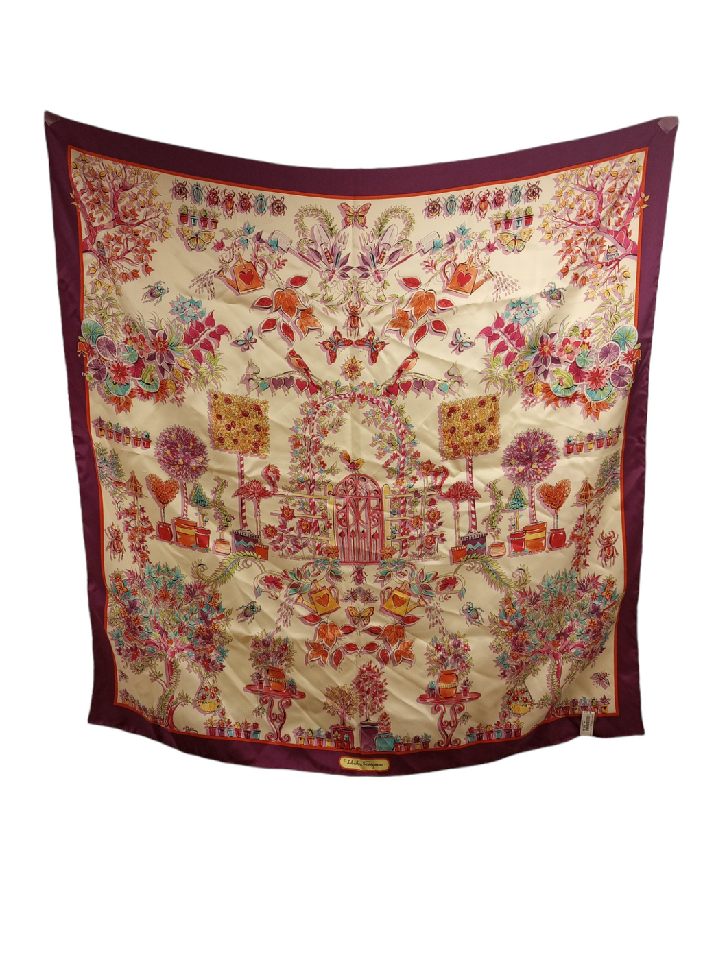 NEW SALVATORE FERRAGAMO Women's 314506 Print Silk Scarf MSRP $435
