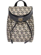 Load image into Gallery viewer, NEW SALVATORE FERRAGAMO Gancini Women&#39;s 726730 Black/Grey Small Backpack $1290
