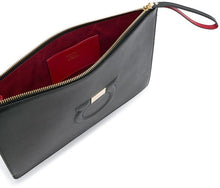Load image into Gallery viewer, NEW SALVATORE FERRAGAMO Gancini Women&#39;s 691019 Black/Red Pouch MSRP $495
