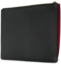 Load image into Gallery viewer, NEW SALVATORE FERRAGAMO Gancini Women&#39;s 691019 Black/Red Pouch MSRP $495
