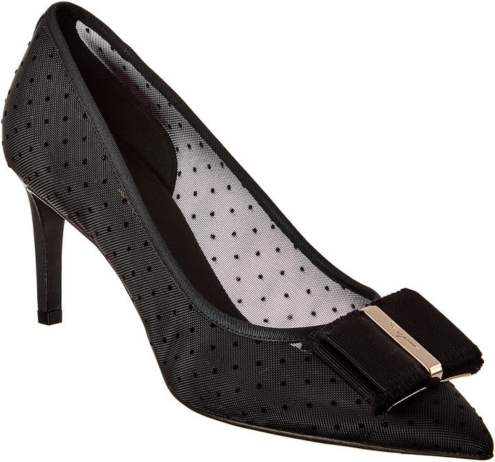 NEW SALVATORE FERRAGAMO Zeri 70 POI Women's 724142 Black Pump Size 5 D MSRP $750
