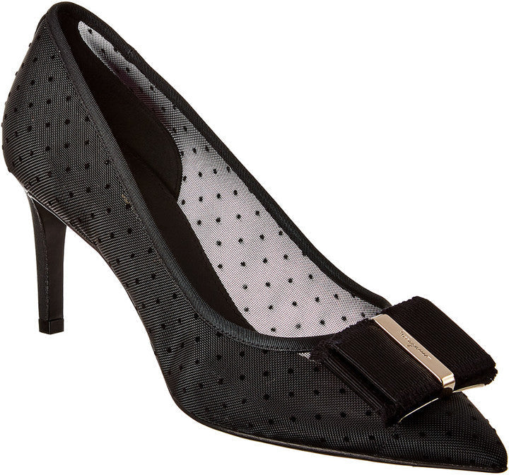 NEW SALVATORE FERRAGAMO Zeri 70 POI Women's 724142 Black Pump Size 6.5 D MSRP $750